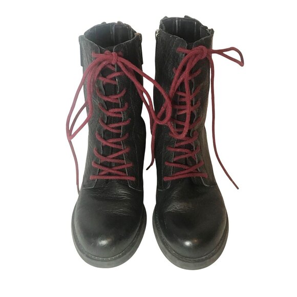 Sam Edelman Black Leather Ankle Boots Side Zip Womens 7 Whimsigoth Grunge - Picture 2 of 11